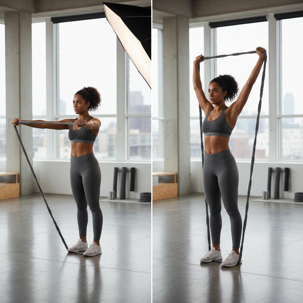 Gray Resistance Band Exercise