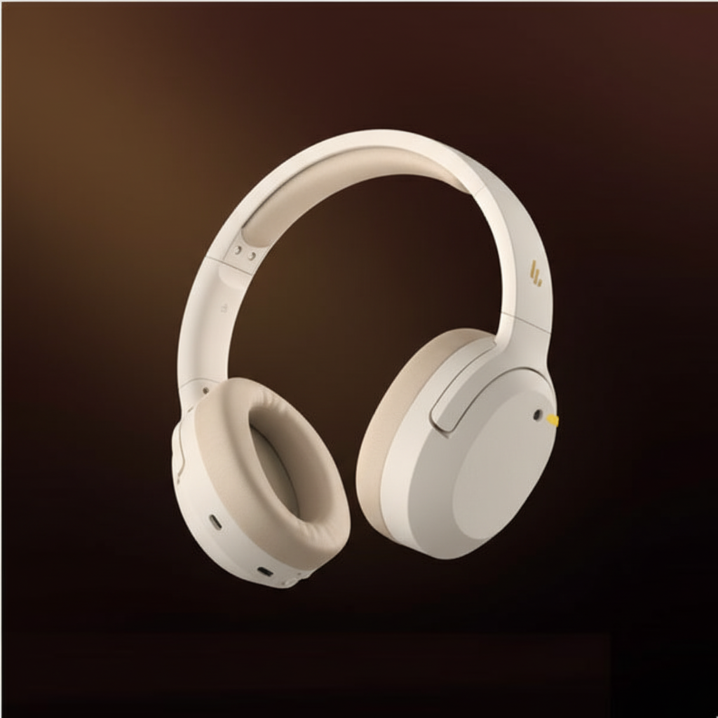 Beige Headphones Premium Background