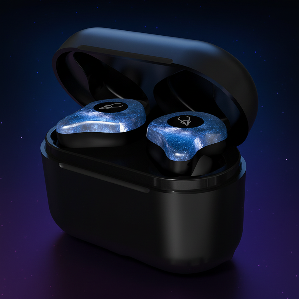 Blue Galaxy Earbuds Premium