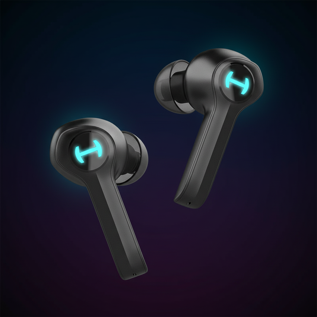 Earbuds with Cyan LED Premium
