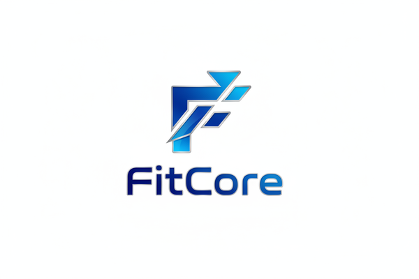 FitCore Logo - Blue & Silver