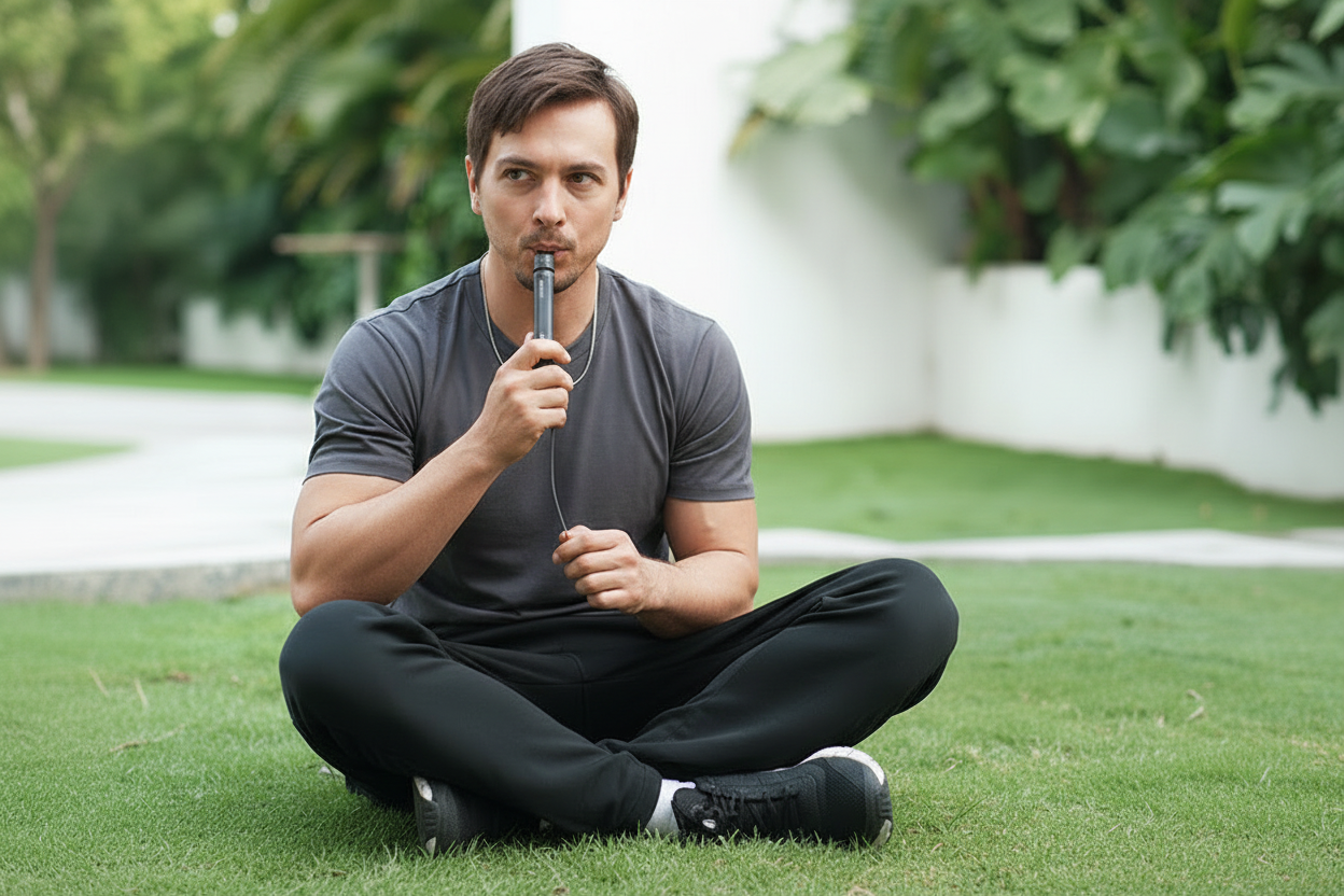 Man Breathing Exercise Professional