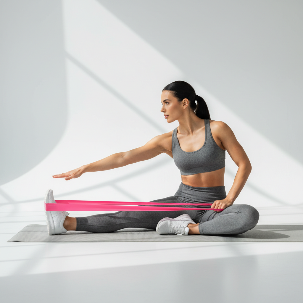 Pink Resistance Band Stretch