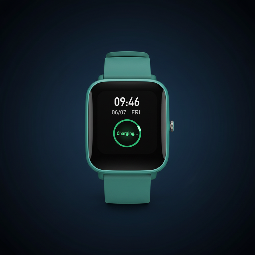 Teal Smartwatch Charging Premium